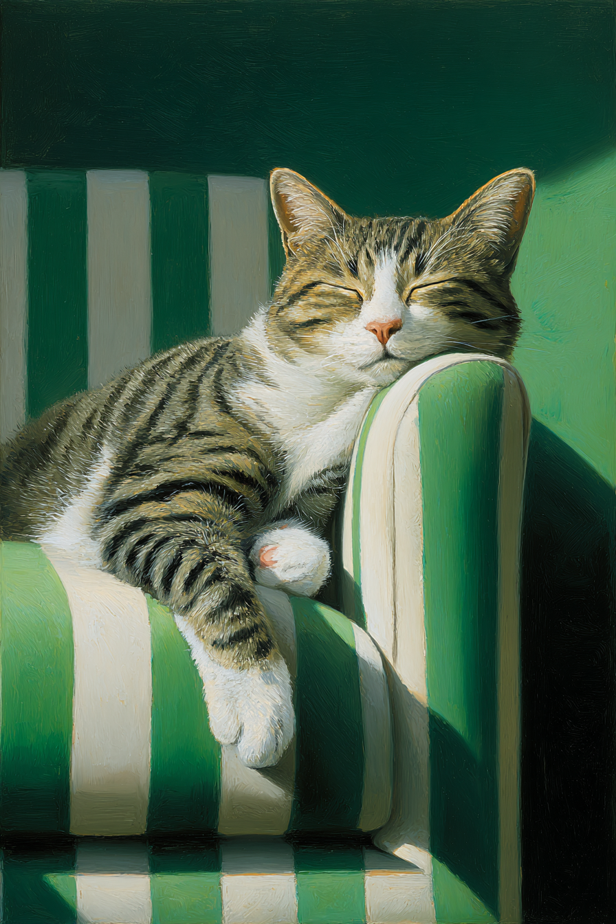 cat-on-green-settee-print