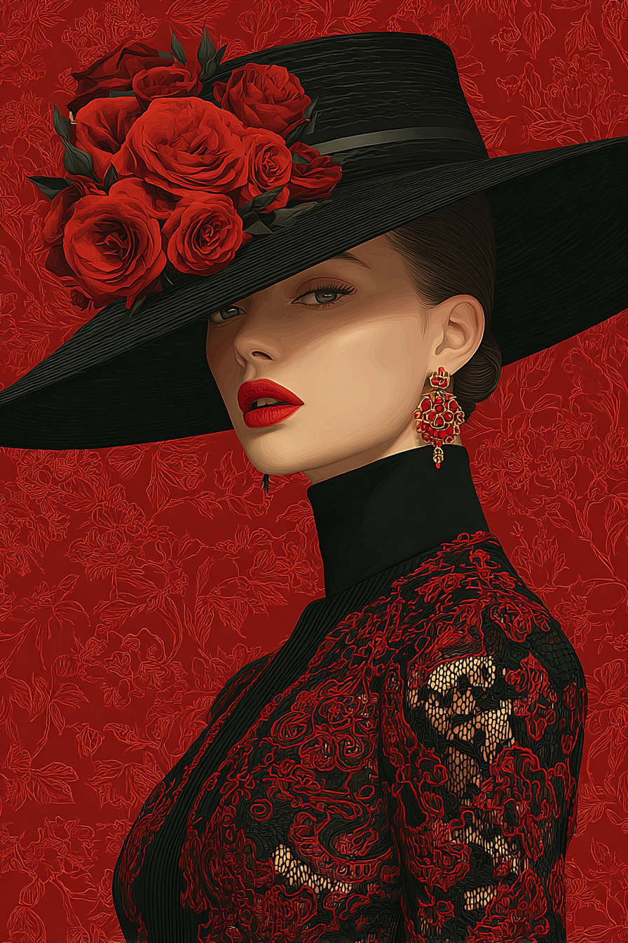 red-woman-art-print